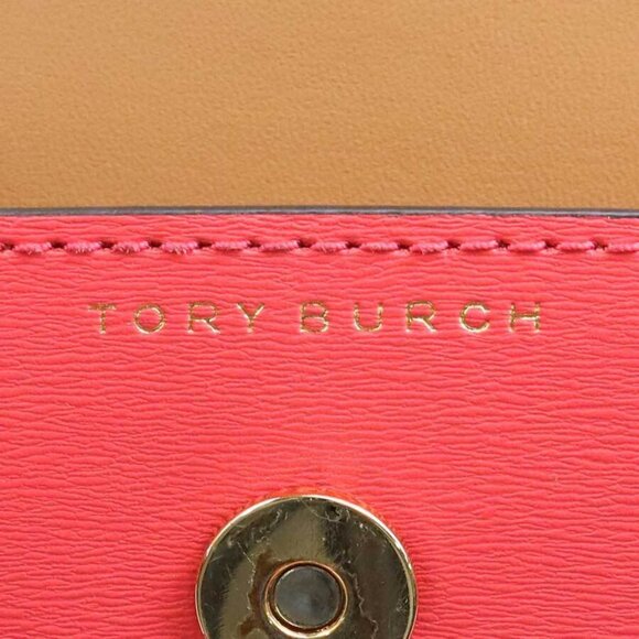 Auth Tory Burch Handbag Shoulder Bag Pink Leather/Goldtone - h30851a - Picture 13 of 15